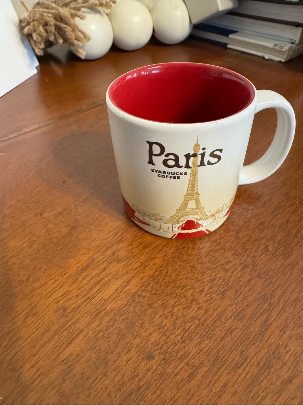 Starbucks Paris Cream/Red espresso tasting Mug 3oz
